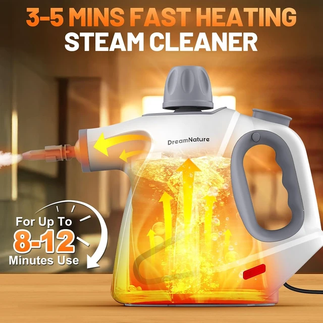 Alt view image 2 of 6 - Multi-Surface Handheld Pressurized Steam Cleaner with 11-Pieces Accessories, 15.2OZ Hands-free Portable Steamer for Cleaning, Multipurpose Steam Cleaner for Home