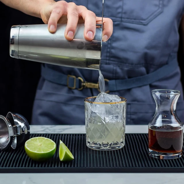 Alt view image 5 of 6 - Professional Cocktail Shaker Set Bartending Kit: Weighted Boston Shaker Tins, Hawthorne Strainer and Japanese Jigger