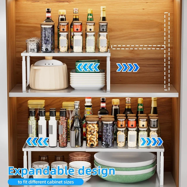 Alt view image 5 of 7 - Cabinet Shelves, 2 Pack Stackable Shelves for Kitchen Storage