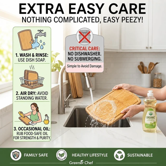 Alt view image 5 of 7 - SAFEST Extra Large Bamboo Cutting Board Set of 3 with Glue-Free Surface Technology - Extra Spacious Wood Cutting Boards for Kitchen and XL Chopping Board Set - Replacements for Life