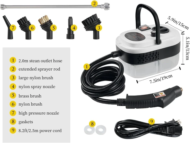 Alt view image 6 of 7 - 7 in 1 Steam Cleaner 2500W High Pressure Steamer for Cleaning