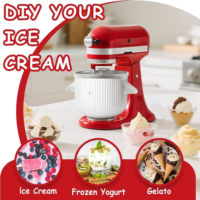 Alt view image 3 of 6 - Ice Cream Maker Attachment for KitchenAid, Ice Cream Maker Bowl