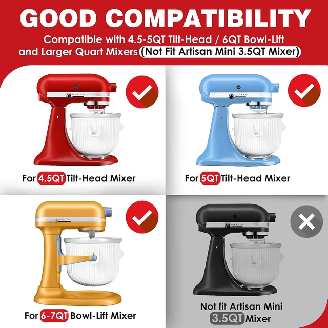 Alt view image 4 of 6 - Ice Cream Maker Attachment for KitchenAid, Ice Cream Maker Bowl