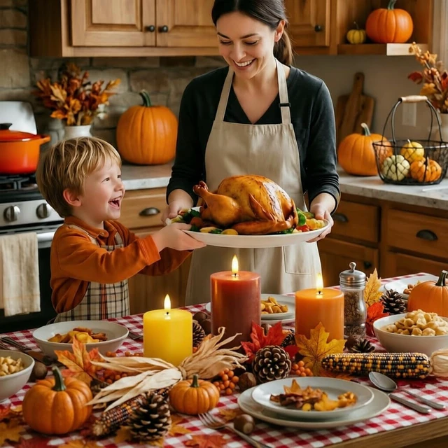 Alt view image 6 of 6 - Fall Decor, Fall Decorations for Home, Flameless Pillar Candles, Set of 3