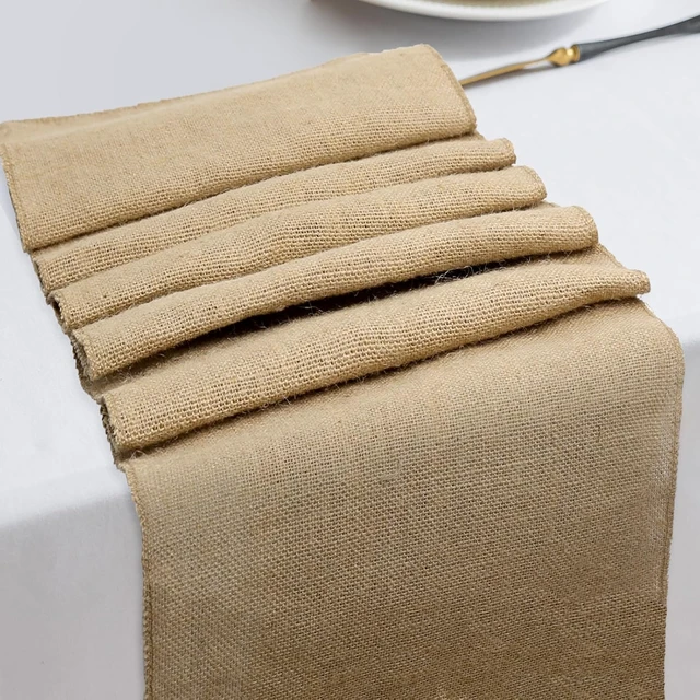 Alt view image 3 of 7 - 13 Pack Burlap Table Runners 12 x 108 Inches Farmhouse Jute Runner Rustic Burlap Table Runners for Wedding Birthday Engagement Party Home Dining Kitchen Decor