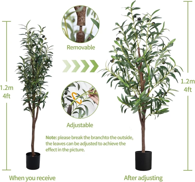 Alt view image 3 of 7 - Artificial Olive Tree,4FT Faux Olive Tree for Home Office Decor