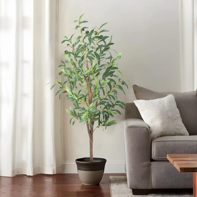 Alt view image 7 of 7 - Artificial Olive Tree,4FT Faux Olive Tree for Home Office Decor