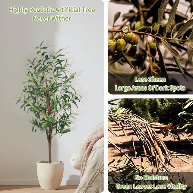 Alt view image 5 of 7 - Artificial Olive Tree,4FT Faux Olive Tree for Home Office Decor
