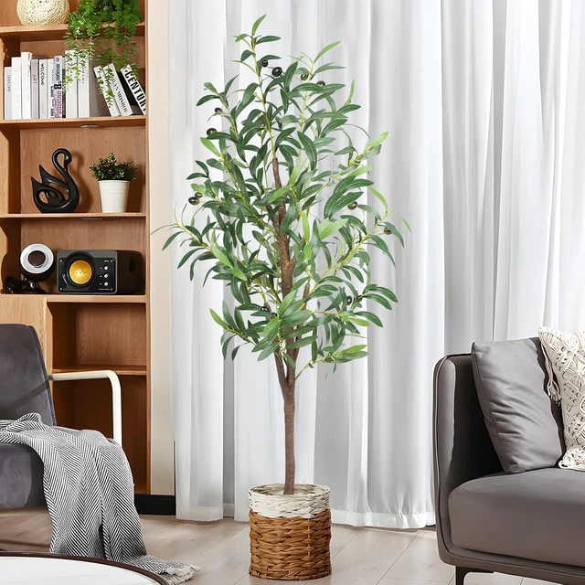 Alt view image 6 of 7 - Artificial Olive Tree,4FT Faux Olive Tree for Home Office Decor