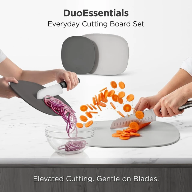 Alt view image 2 of 7 - DuoEssentials TPU Cutting Board Set, 2 Sizes, Metal Gray