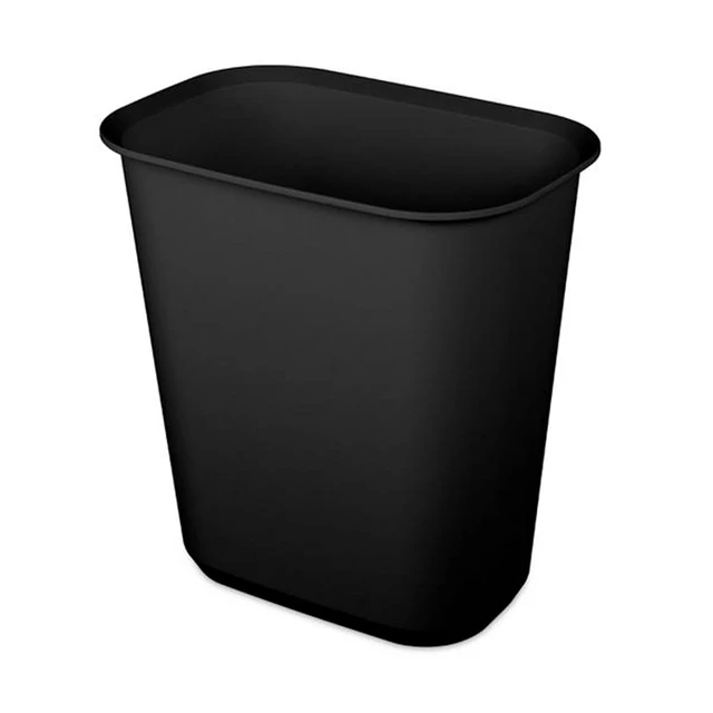 Alt view image 3 of 7 - 5.5 Gallon Open Rectangular Wastebasket, Black, 6 Pack