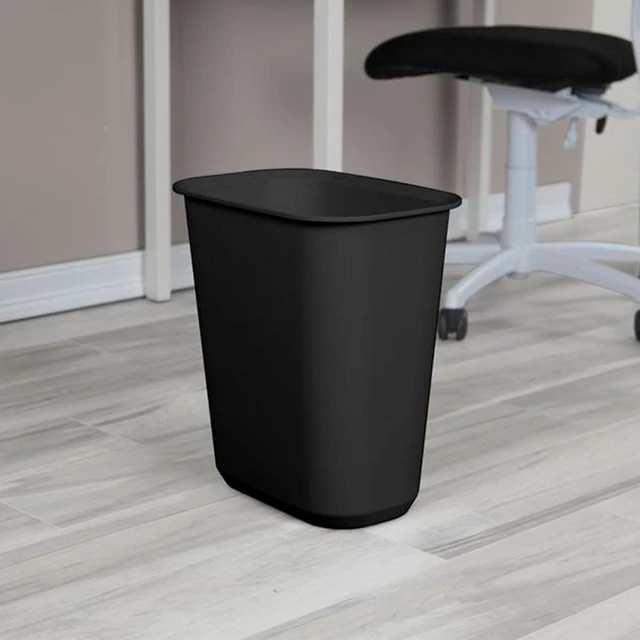 Alt view image 5 of 7 - 5.5 Gallon Open Rectangular Wastebasket, Black, 6 Pack