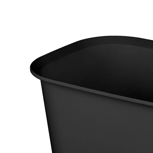 Alt view image 7 of 7 - 5.5 Gallon Open Rectangular Wastebasket, Black, 6 Pack