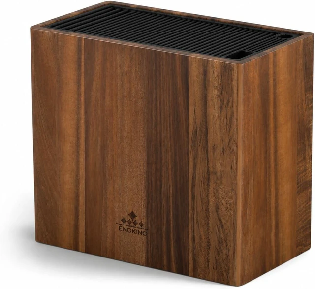 Main image of Universal Knife Block Without Knives, Acacia Wood Large Knife Holder