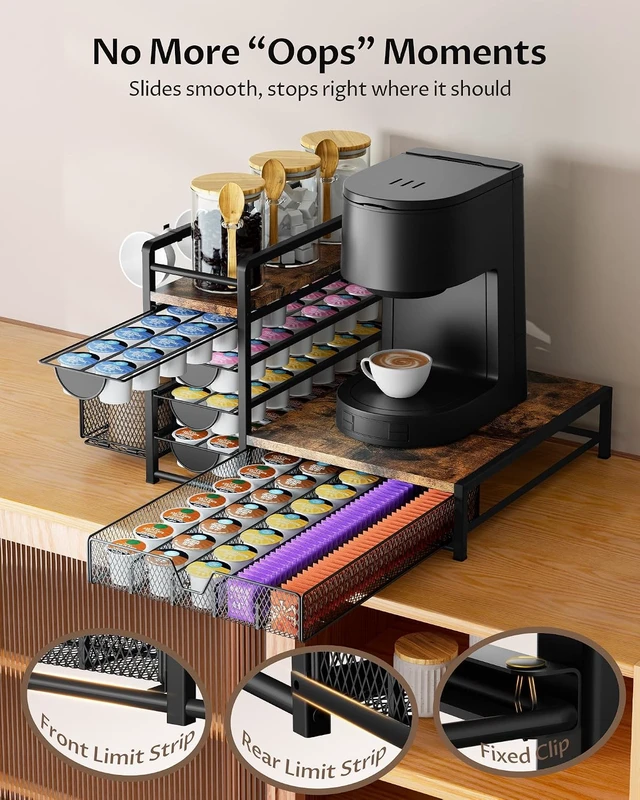 Alt view image 4 of 7 - Coffee Station Organizer, Coffee Bar Organizer with 90 K-Cup Capacity