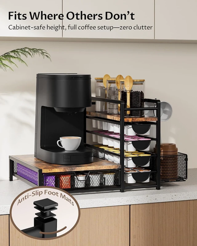 Alt view image 6 of 7 - Coffee Station Organizer, Coffee Bar Organizer with 90 K-Cup Capacity