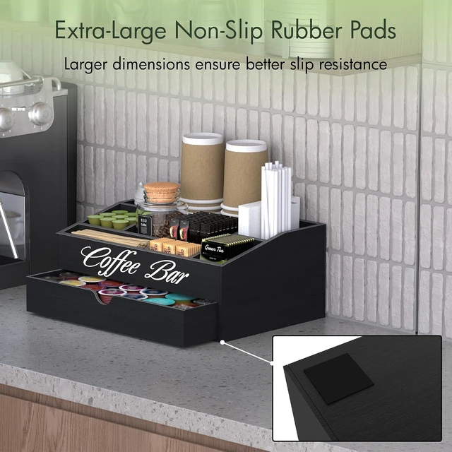 Alt view image 7 of 7 - 2-Tier Coffee Bar Station Organizer for Countertop,Extra large