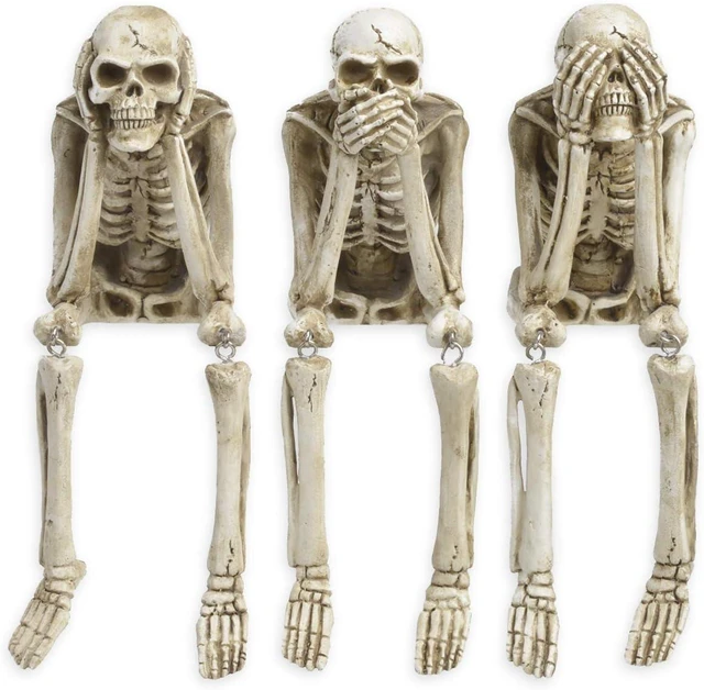 Main image of Skeleton Halloween Decorations Indoor - No Evil Statues