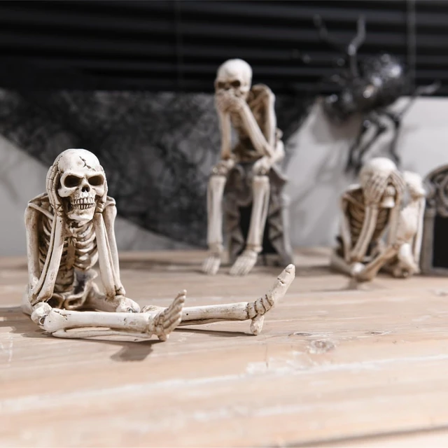 Alt view image 4 of 7 - Skeleton Halloween Decorations Indoor - No Evil Statues