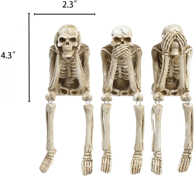 Alt view image 6 of 7 - Skeleton Halloween Decorations Indoor - No Evil Statues