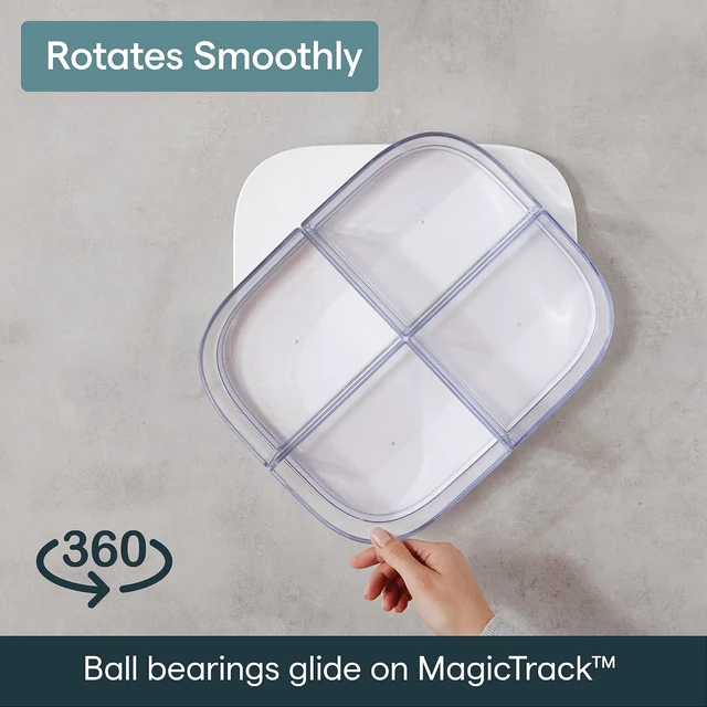 Alt view image 4 of 7 - MagicTrack Turntable with 4 Bins, Rectangle Lazy Susan Organizer