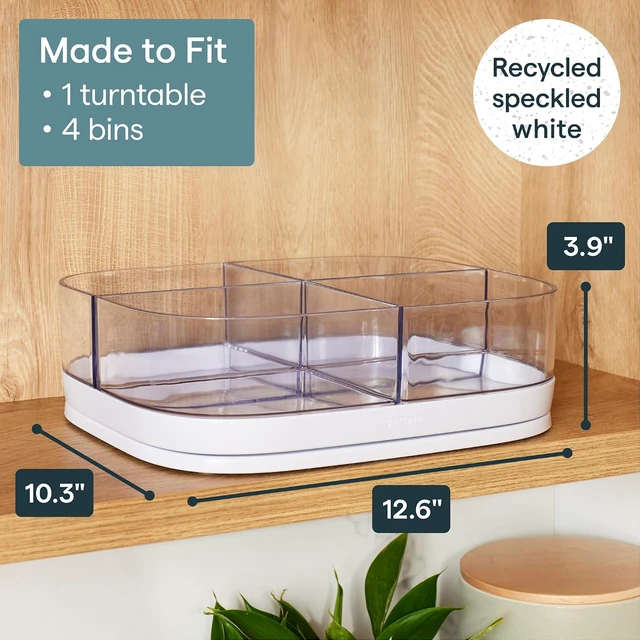 Alt view image 3 of 7 - MagicTrack Turntable with 4 Bins, Rectangle Lazy Susan Organizer