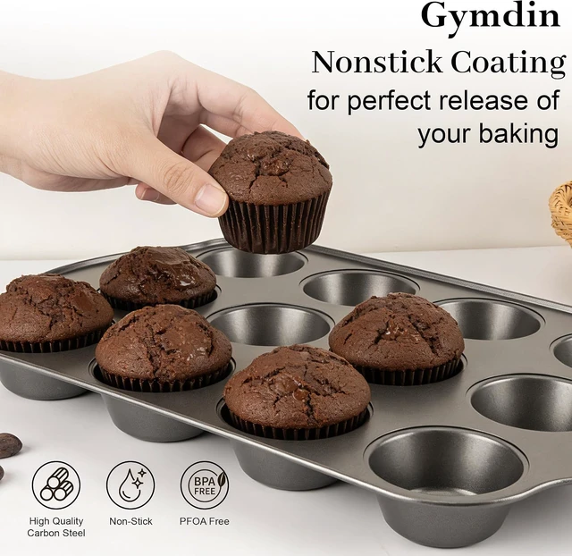 Alt view image 4 of 7 - 13 PCS Nonstick Bakeware Set - Carbon Steel Baking Pans Set with Dual Handles, Includes Roasting Pan, Pizza Pan, Cookie Sheet, Cake Pans, Muffin Pans, Cooling Rack, Oven Mitts, Non-Toxic