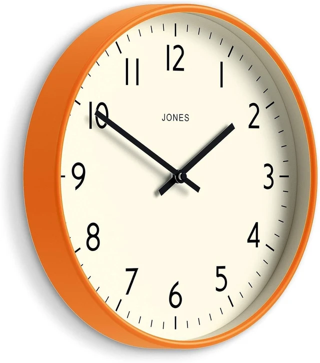 Main image of ® Studio Clock | Modern Round wall Clock | 12" | Orange