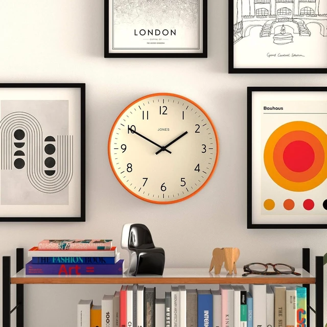 Alt view image 2 of 6 - ® Studio Clock | Modern Round wall Clock | 12" | Orange