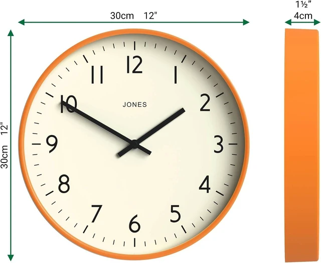 Alt view image 3 of 6 - ® Studio Clock | Modern Round wall Clock | 12" | Orange