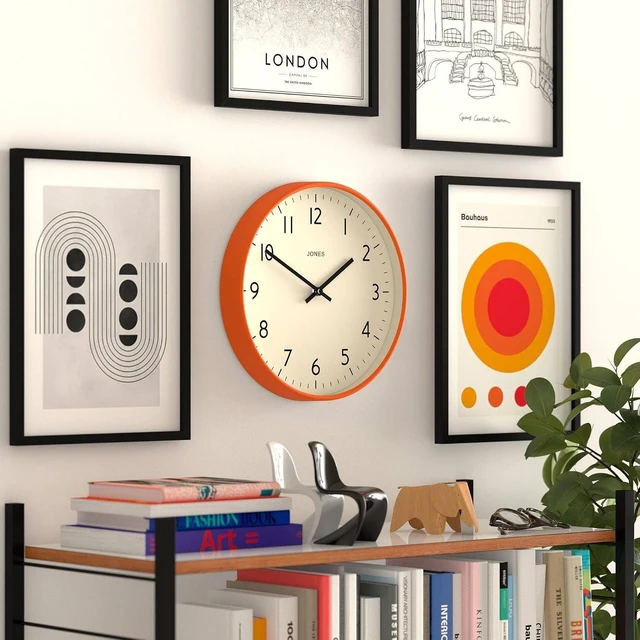 Alt view image 4 of 6 - ® Studio Clock | Modern Round wall Clock | 12" | Orange