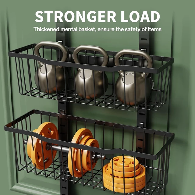 Alt view image 4 of 7 - Over The Door Organizer8-Tier Over The Door Pantry Organizer with Adjustable BasketsMetal Hanging Pantry Organizers and Storage for Kitchen, Back of Door Seasoning Rack (Black)