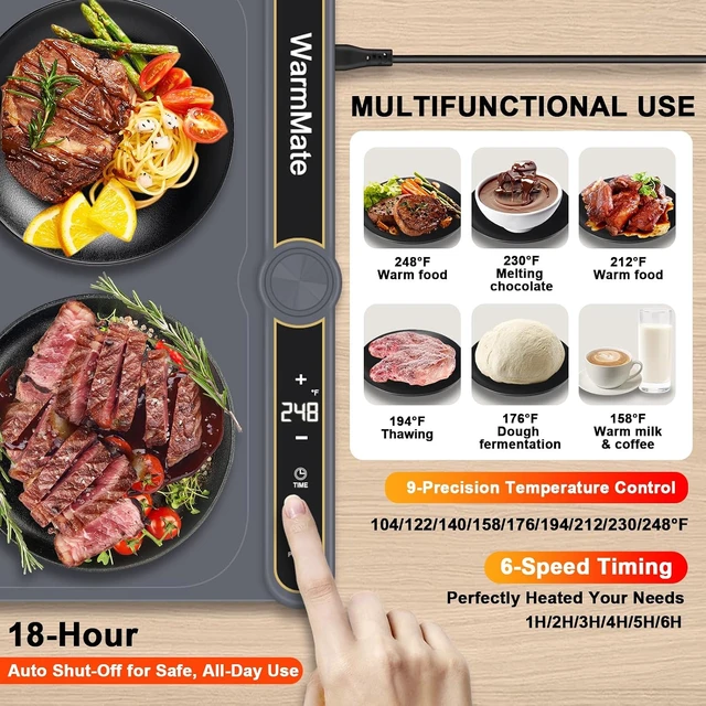 Alt view image 2 of 7 - Warming Mat for Food, Upgrade Rapid Heating System, Roll-Up Design