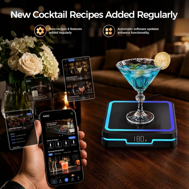 Alt view image 6 of 7 - Kiddush Cups&Sets Smart Cocktail Maker with LED Pour Guidance, Black