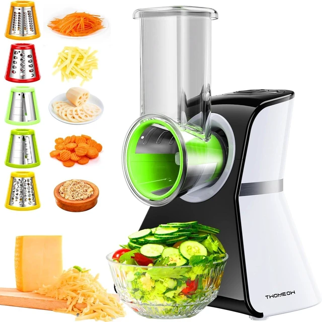 Main image of Electric Cheese Grater Salad Shooter,5-In-1 Electric Slicer For Home Kitchen,One-Touch Easy Control,With Safety Push Bar Cheese Grater Electric For Zucchini,Cheese,Vegetables And Smoothie