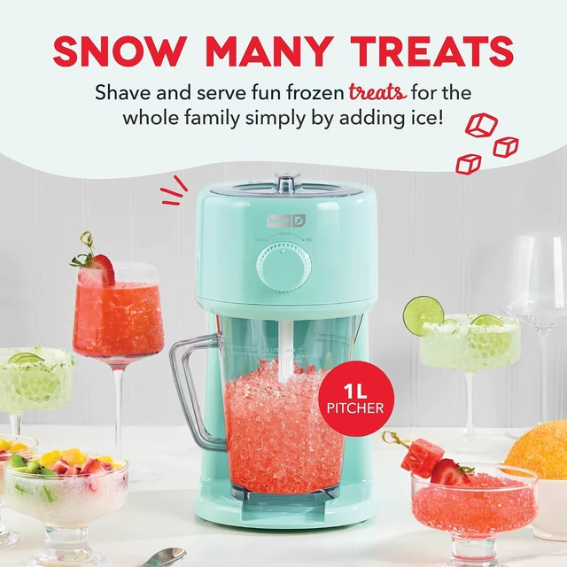 Alt view image 2 of 7 - Deluxe Shaved Ice & Slushy Maker, Electric Ice Shaver, Aqua