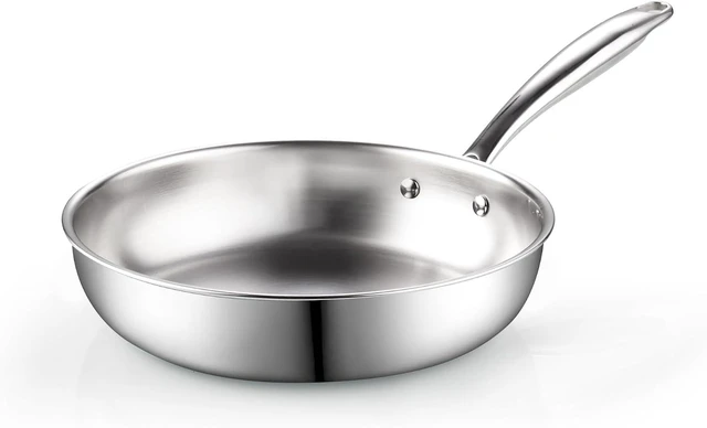 Main image of Classic Tri-Ply Clad 10 Inch Stainless Steel Skillet, Saute Frying Pan, Induction, Compatible with All Cooktops, Dishwasher & Oven Safe