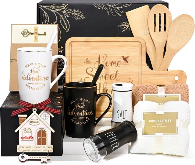 Main image of House Warming Gifts New Home, 14 Pcs New House Gift Basket, Housewarming Present for Homeowners Couples Women, Closing Gifts for Home Buyers