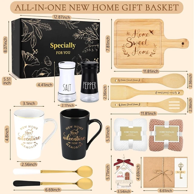 Alt view image 3 of 7 - House Warming Gifts New Home, 14 Pcs New House Gift Basket, Housewarming Present for Homeowners Couples Women, Closing Gifts for Home Buyers