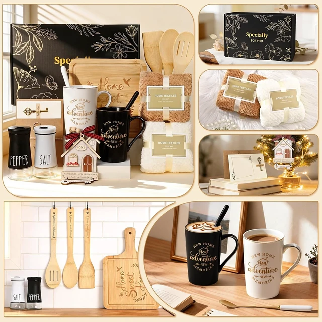 Alt view image 6 of 7 - House Warming Gifts New Home, 14 Pcs New House Gift Basket, Housewarming Present for Homeowners Couples Women, Closing Gifts for Home Buyers
