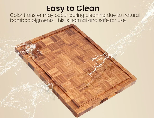 Alt view image 5 of 6 - Set of 3 Bamboo Kitchen Cutting Boards with Juice Groove Large