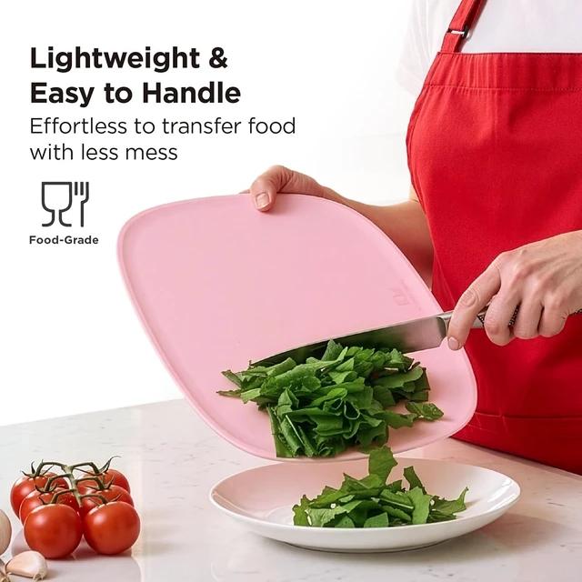 Alt view image 5 of 7 - DuoEssentials TPU Cutting Board Set, 2 Sizes, Red