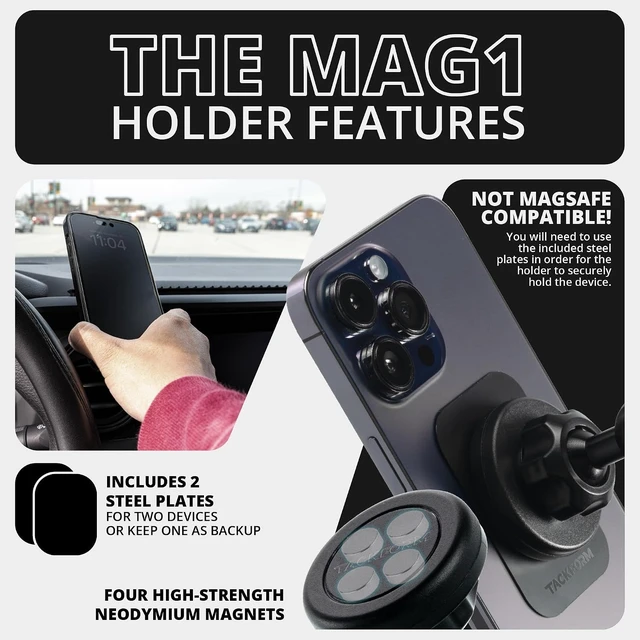 Alt view image 4 of 7 - Link Vent Mount Universal Magnetic Phone Holder Compatible with 2015-2020 Ford F-150, 2017-2021 Super Duty, and 2018-2021 Expedition