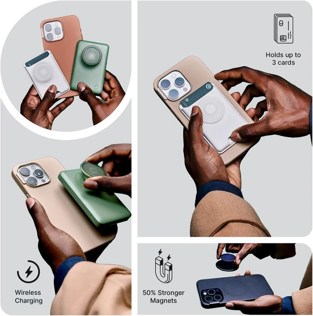 Alt view image 6 of 6 - Phone Wallet for MagSafe with Grip- Putty Tooled