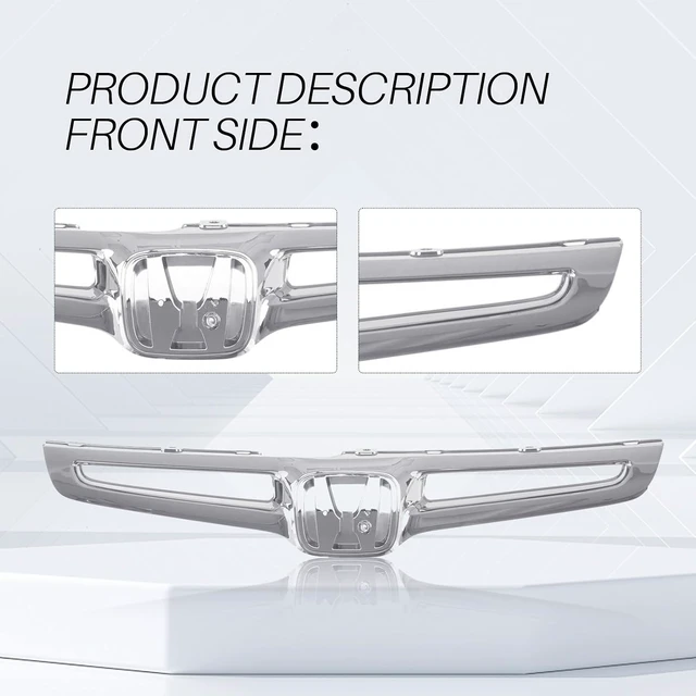 Alt view image 4 of 7 - Front Grille Fits Honda Accord 4-DOOR Sedan 03-05 Chrome