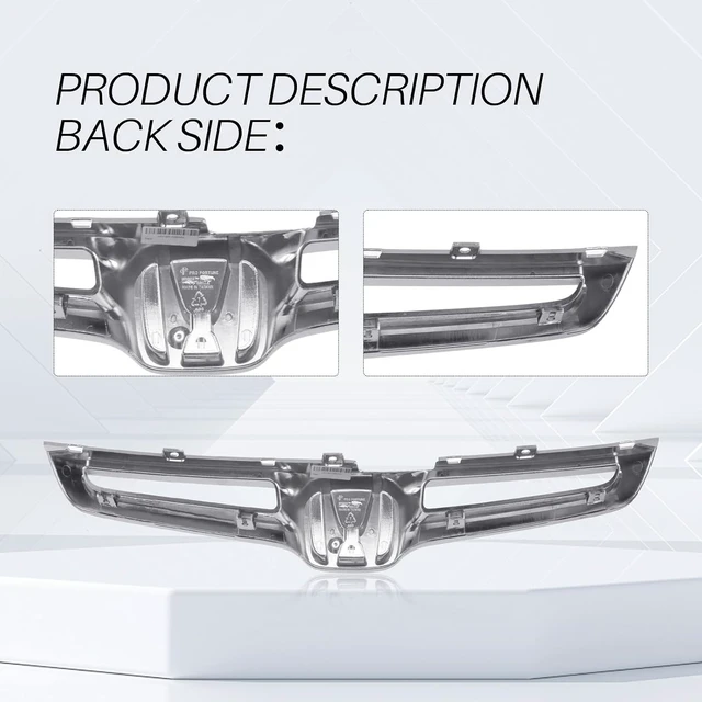 Alt view image 5 of 7 - Front Grille Fits Honda Accord 4-DOOR Sedan 03-05 Chrome