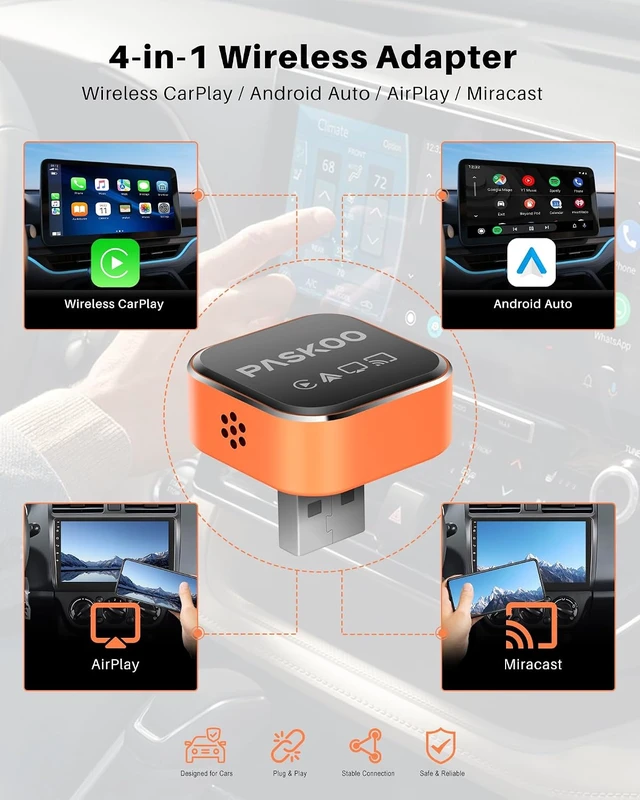 Alt view image 2 of 7 - Wireless CarPlay Adapter for iPhone & Android Phones