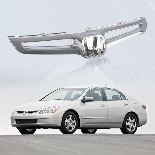 Alt view image 7 of 7 - Front Grille Fits Honda Accord 4-DOOR Sedan 03-05 Chrome