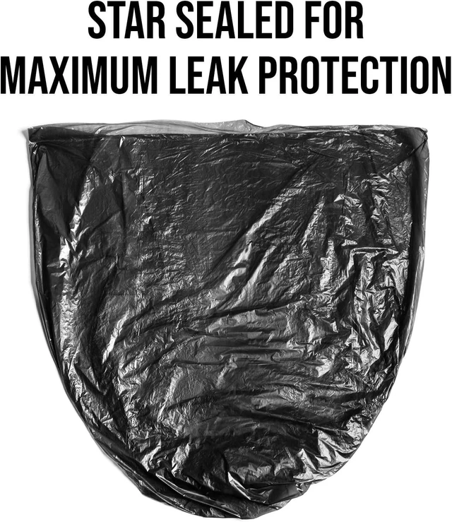 Alt view image 3 of 6 - 56 Gallon Trash Can Liners (100 Count) - 43" x 47" - Thick 1.5 MIL Equivalent Black Trash Bags for Bathroom, Kitchen, Office, Industrial, Commercial, Recycling and More
