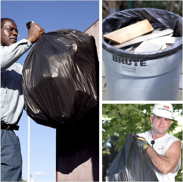 Alt view image 4 of 6 - 56 Gallon Trash Can Liners (100 Count) - 43" x 47" - Thick 1.5 MIL Equivalent Black Trash Bags for Bathroom, Kitchen, Office, Industrial, Commercial, Recycling and More